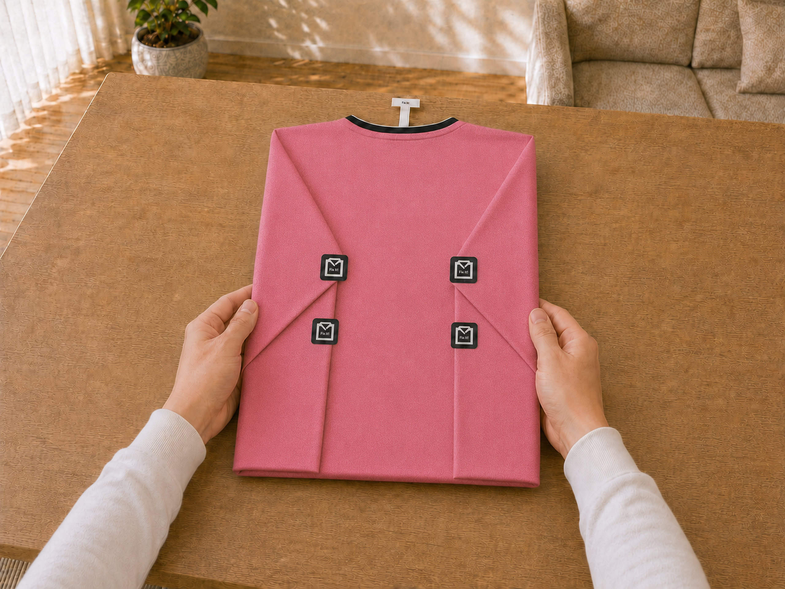 Sportshirt strak en symmetrisch gevouwen met ShirtFrame